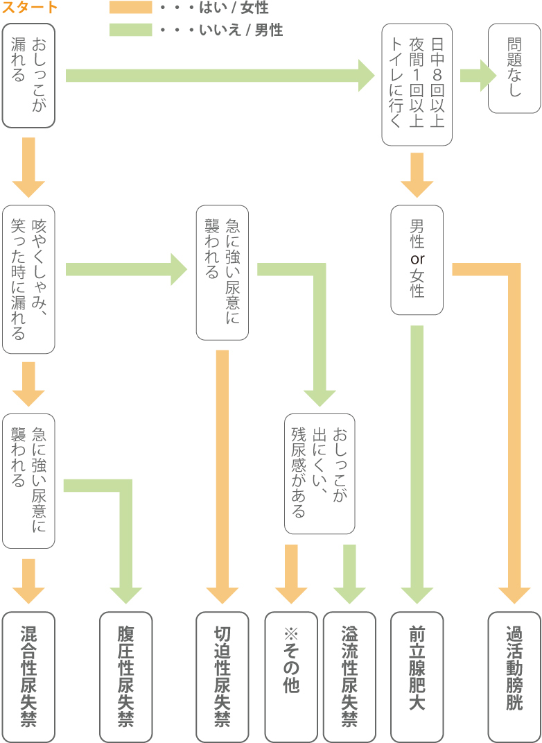 タカハラ整形外科クリニック スタッフコラム 尿漏れ診断チャート